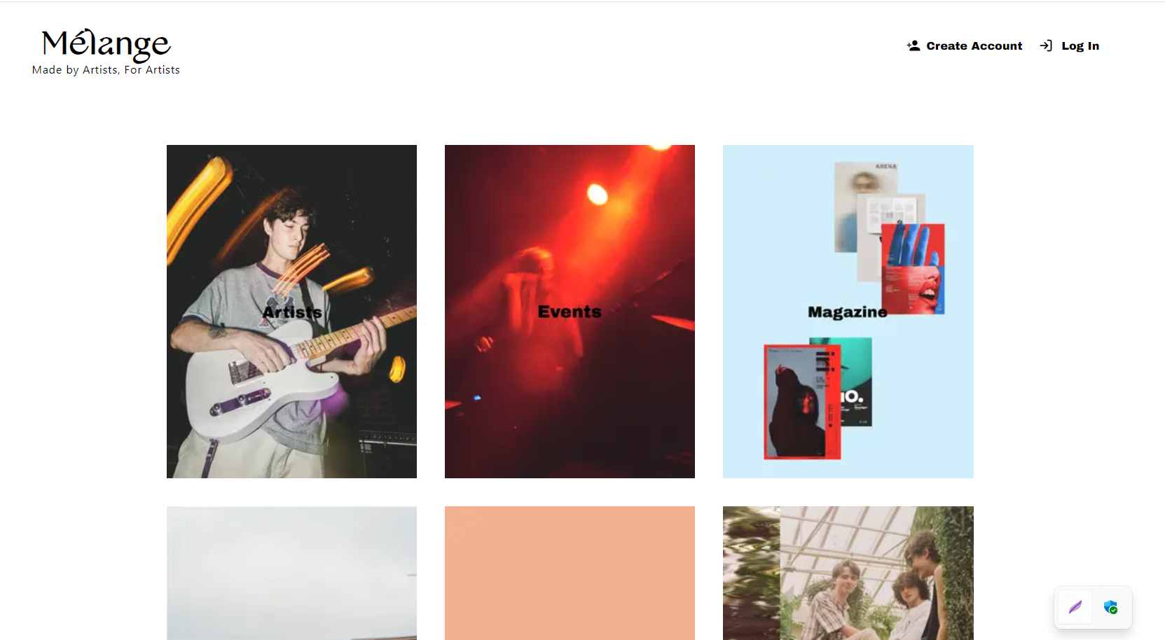 Mélange homepage